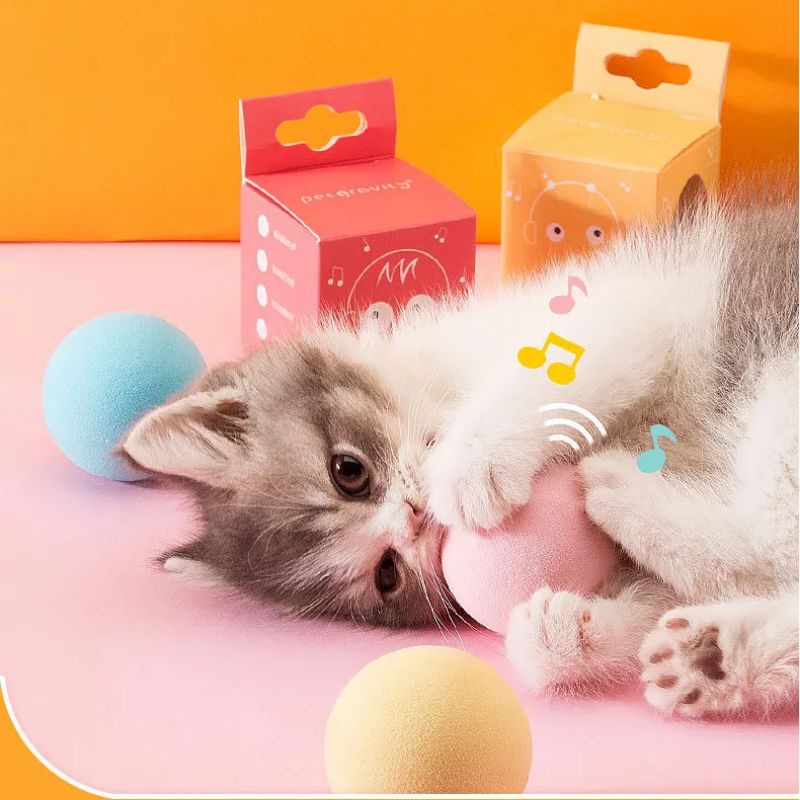 Cat Gravity Screaming Ball 3 Lifelike Animal Sounds Pet Toy for