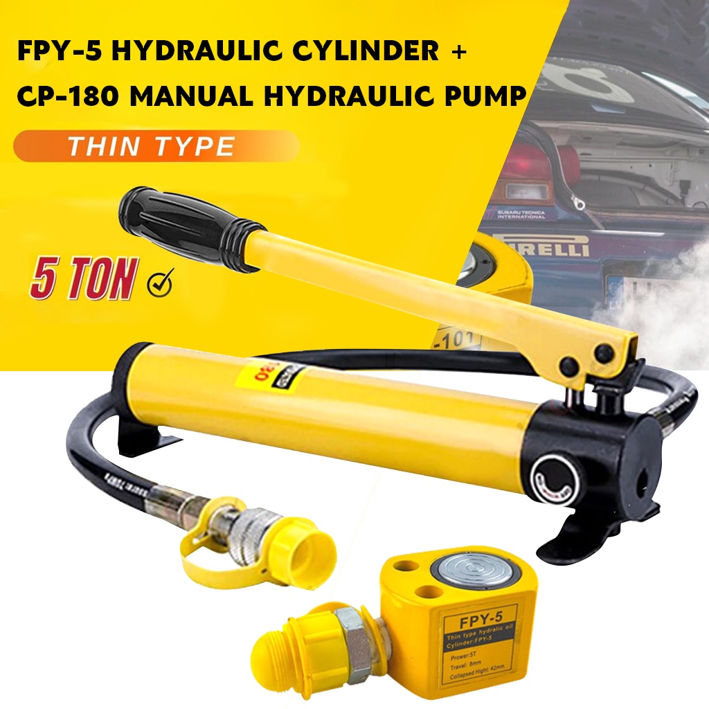 5T Ultra-thin Hydraulic Jack FPY-5 Hydraulic Lifting Jack Stroke With CP-180  Manual Hydraulic Pump