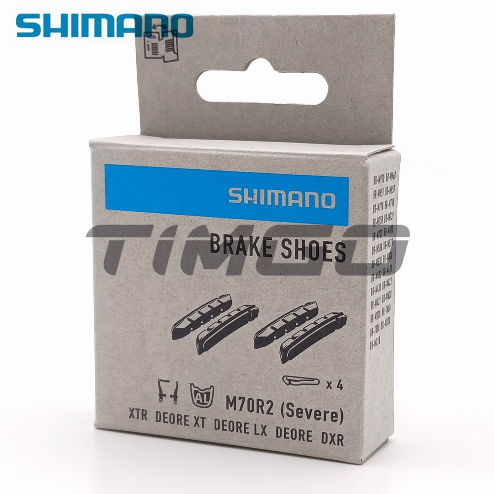 Shimano M70R2 V-Brake Beläge – Für BR-M97, M96, M951, M95, M77, M739, M51, Verschleißfest, Für Nass & Trocken