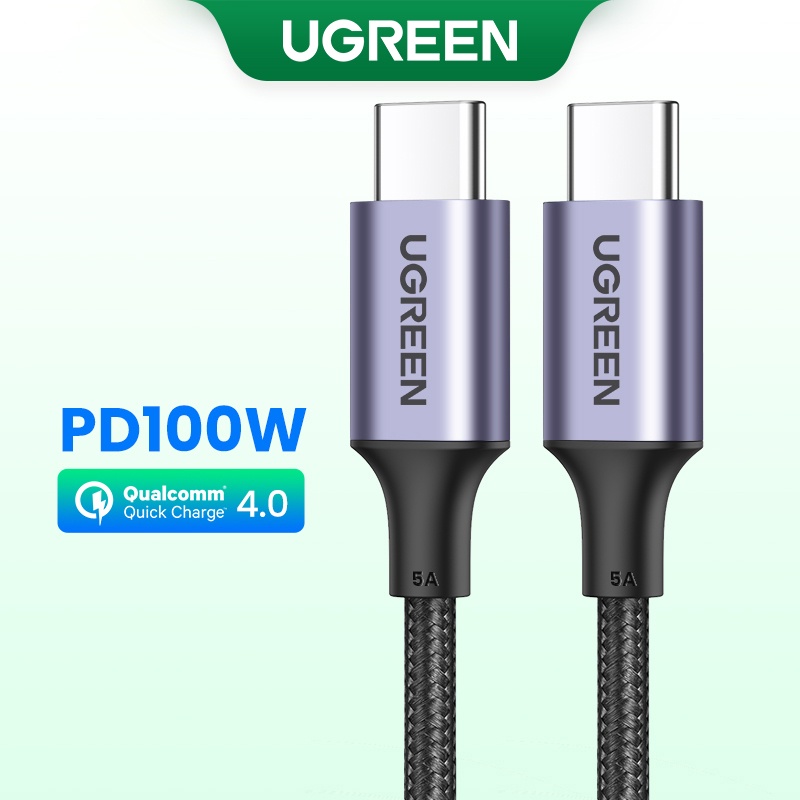 UGREEN Fast Charging 100W 20V 5A Nylon Bradied USB C To USB C Cable For  Huawei HTC Samsung Nintendo Switch Xiaomi pad 5/5pro