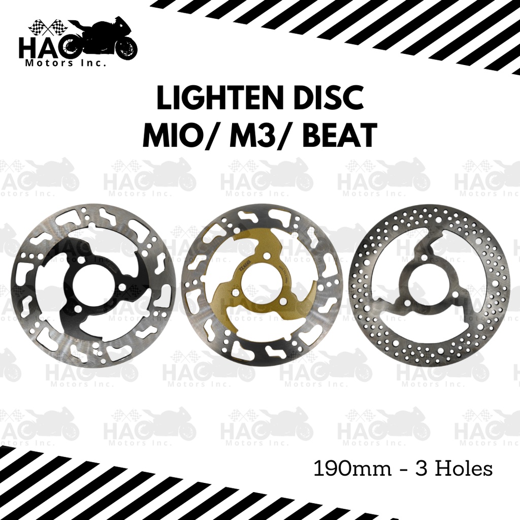Lighten Disc MIOi125/ M3/ Beat 190mm - Mio 200mm 3 holes and 4 holes ...