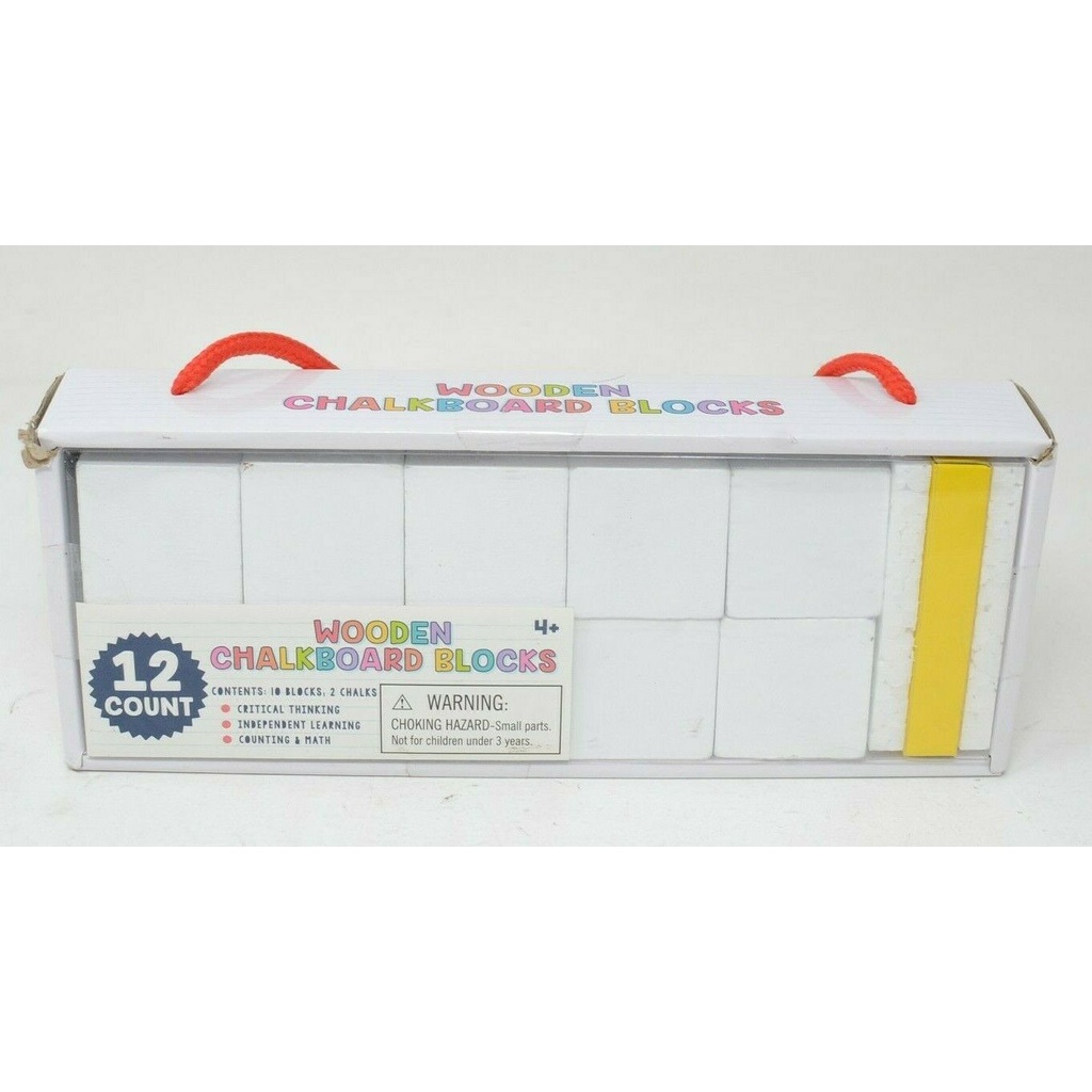 12 COUNTS Wooden Chalkboard Blocks Counting Math Review Building Blocks ...