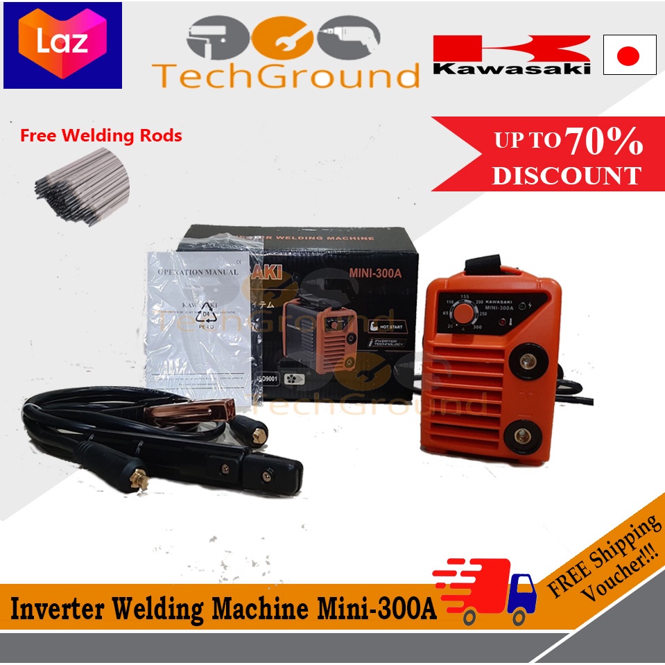 Kawasaki Mini Inverter Welding Machine 300AMP 200AMP FREE WELDING ROD