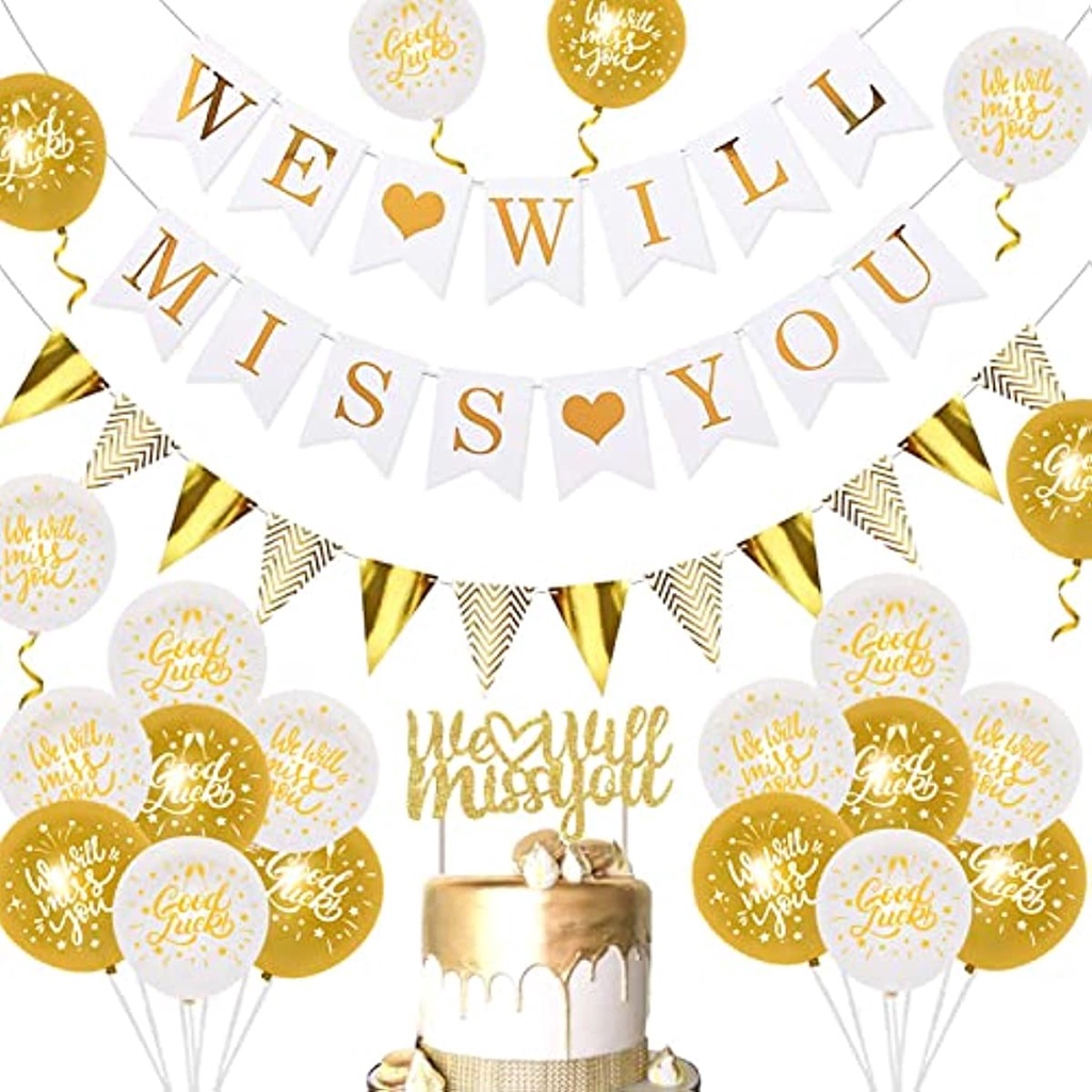 12 Cupcake-Topper „We Will Miss You“ – Ruhestand Deko Aus Karton, Goldglänzend, Passend Für Kuchen