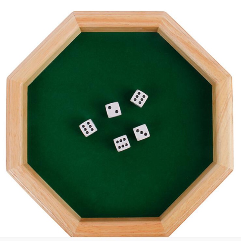 Octagonal Wood Dice Tray Bar Family Party Drinking Fun | Shopee Philippines