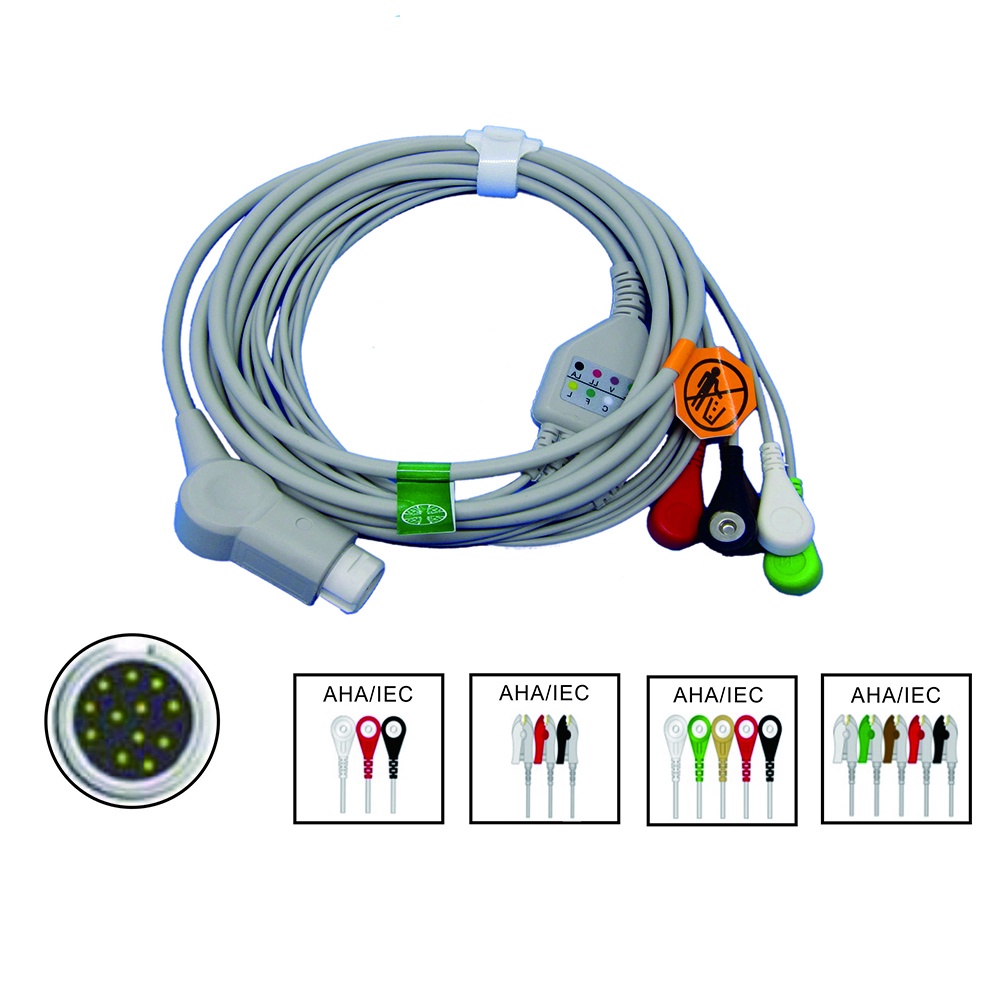 Compatible with PH*IL*IPS 12 Pin Patient Monitor, 3/5 Lead Wire Clip ...