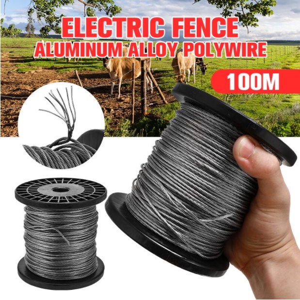 100M Electric Fence Poly Wire High Voltage Pulse Aluminum Alloy