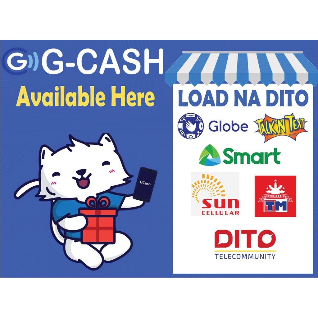 Tarpaulin For G Cash And Load Na Dito 2x3 Feet Shopee Philippines