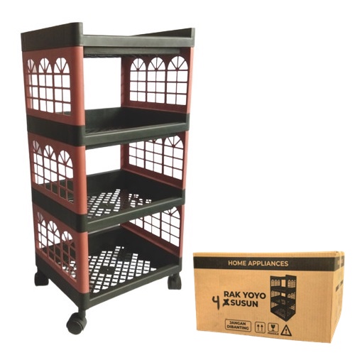 Yoyo Rack 4 Layers Plastic Cupboard Multifunctional Multi-Purpose ...