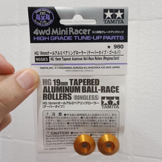 Tamiya 95583 HG 19mm Tapered Aluminum BR Rollers (Ringless/Gold ...