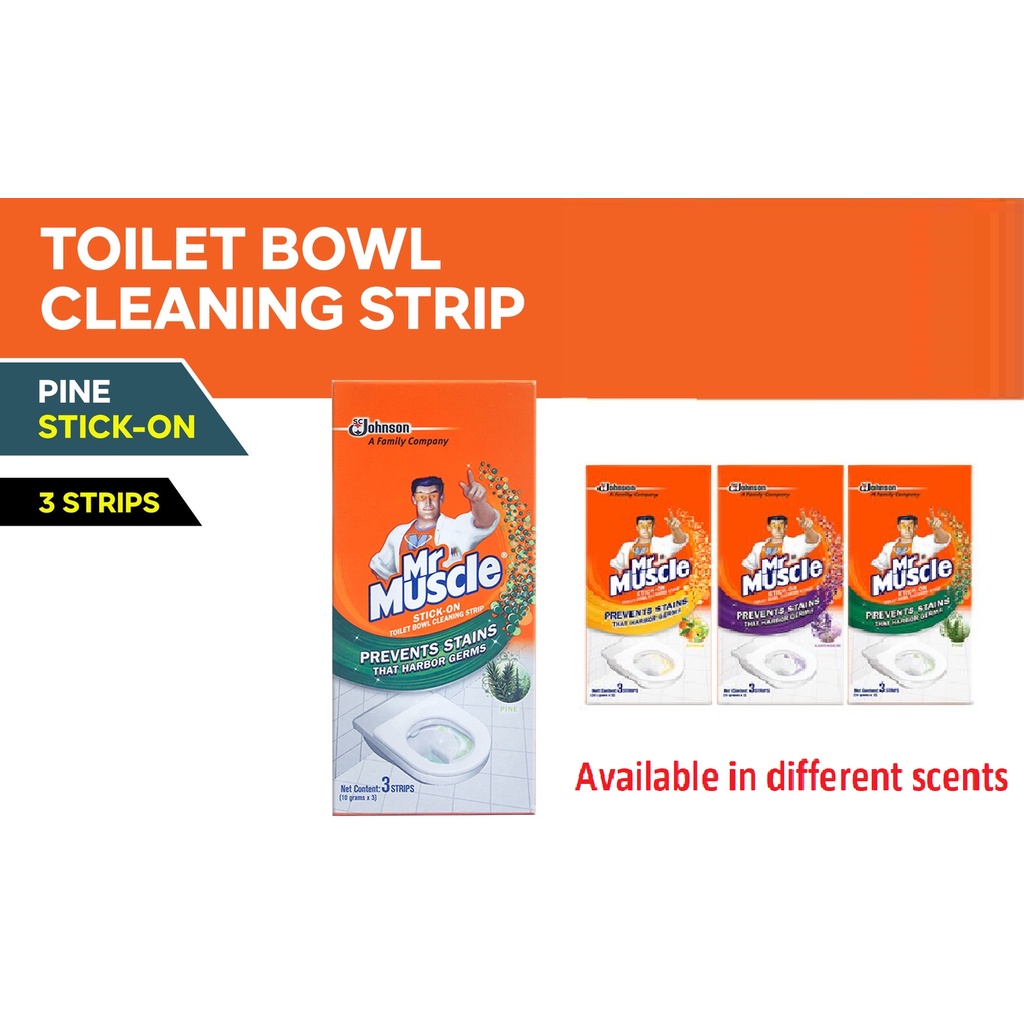 Mr Muscle StickOn Toilet Bowl Cleaning Strip Pine Scent 3 strips