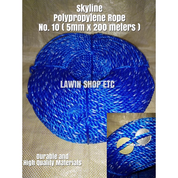 SKYLINE BLUE ROPE 5MM X 200 METERS (NO. 10) PER ROLL POLYPROPYLENE ROPE ...