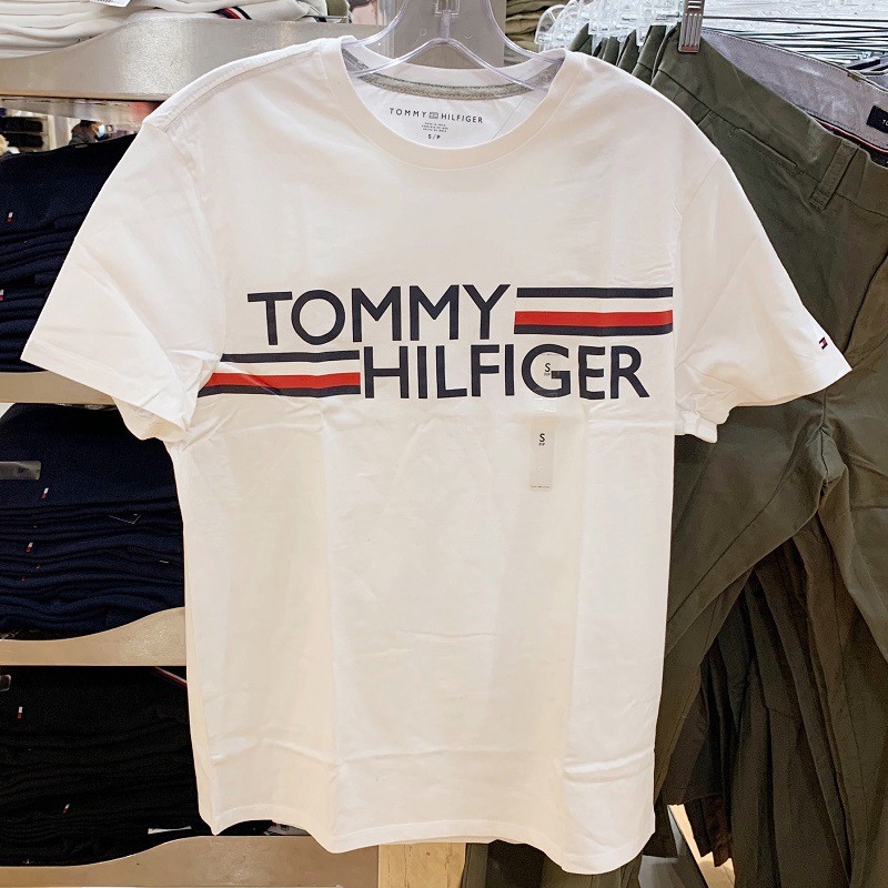 Tommy Hilfiger Legit Tshirt ORGANIC COTTON LOGO Black And White Tops ...