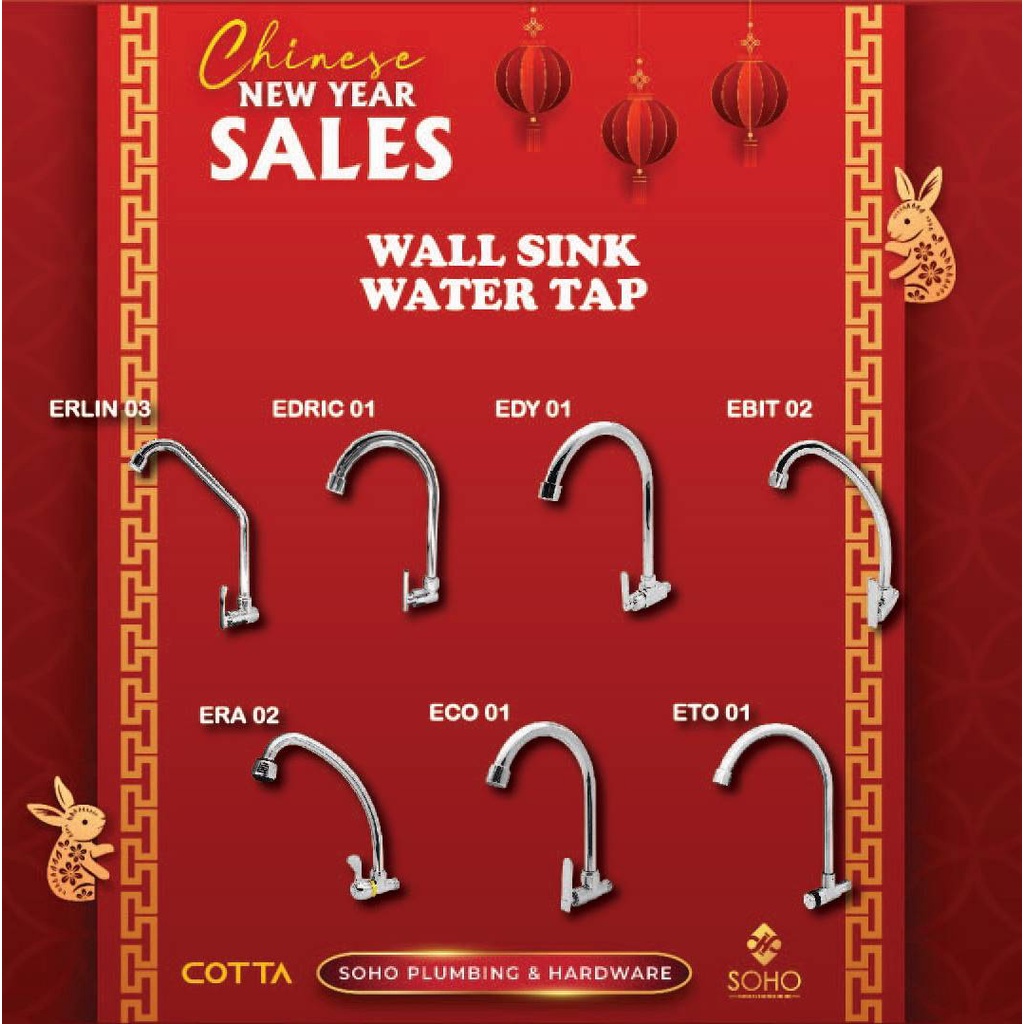 COTTA Wall Sink Tap Kitchen Faucet Water Tap Kitchen Sink Tap Water Tap