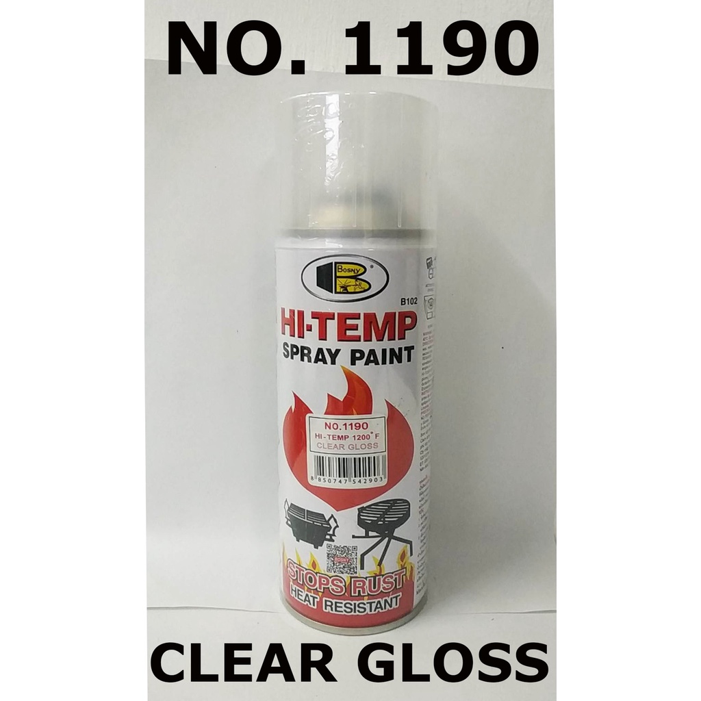 BOSNY HI TEMP SPRAY PAINT NO. 1190 HI-TEMP 1200°F CLEAR GLOSS