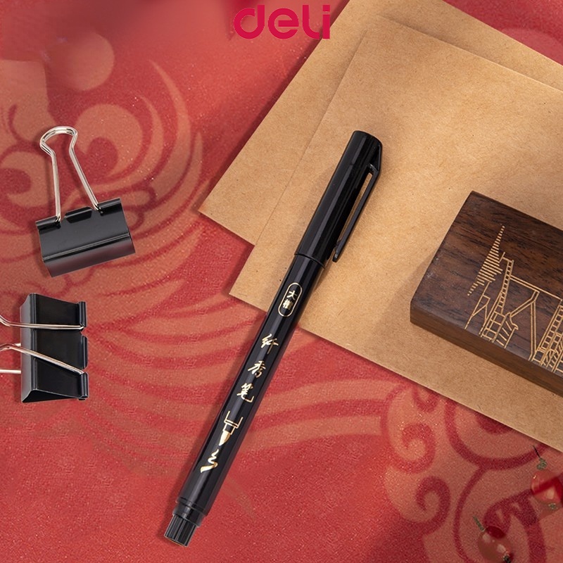 Deli Pen Black Ink Sign Pen Writing Stationery School Office Supplies ...