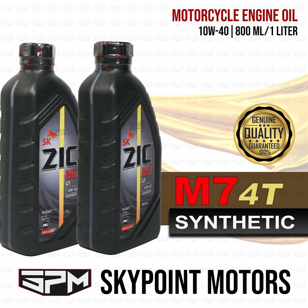 ZIC M7 4T - Synthetic Engine Oil -10W-40 800ML (9409-003/004) | Shopee ...