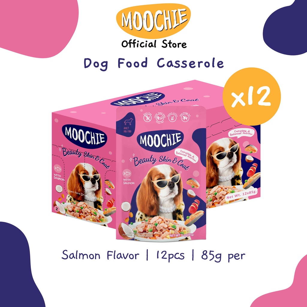 Moochie Value Box Wet Dog Food Casserole Beauty Skin And Coat Salmon ...