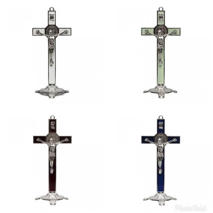 20cm Color Benedict Iron Catholic Sitting Cross Table Cross