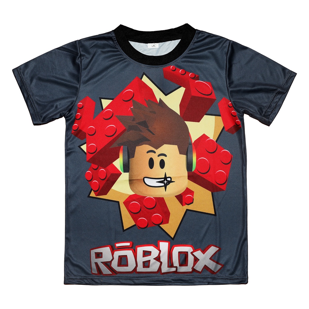 Roblox T-shirt for Kids Boys Game Cartoon Printed Sandbox Shirts ...