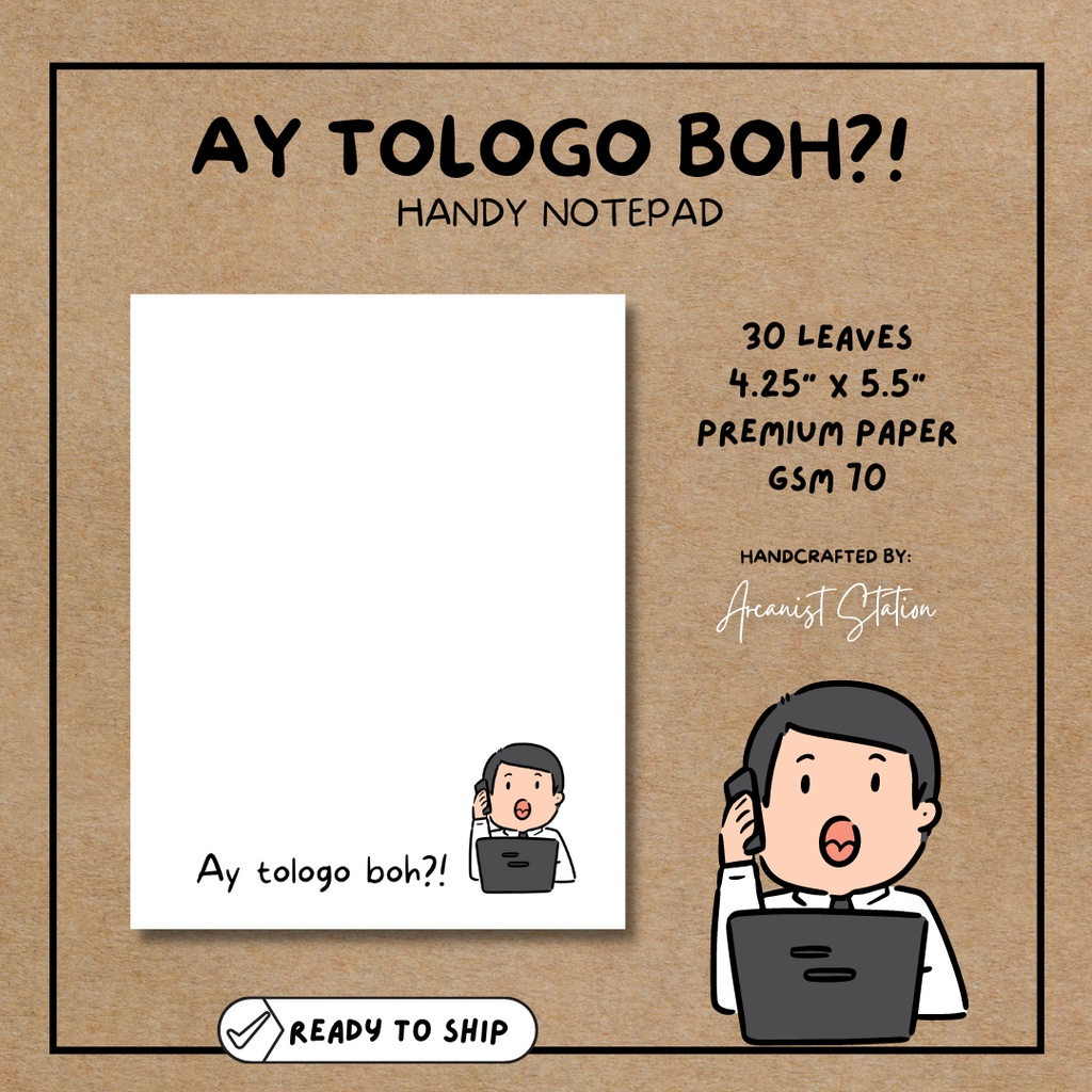 Ay tologo boh - Witty Tagalog Handy Notepad | Shopee Philippines
