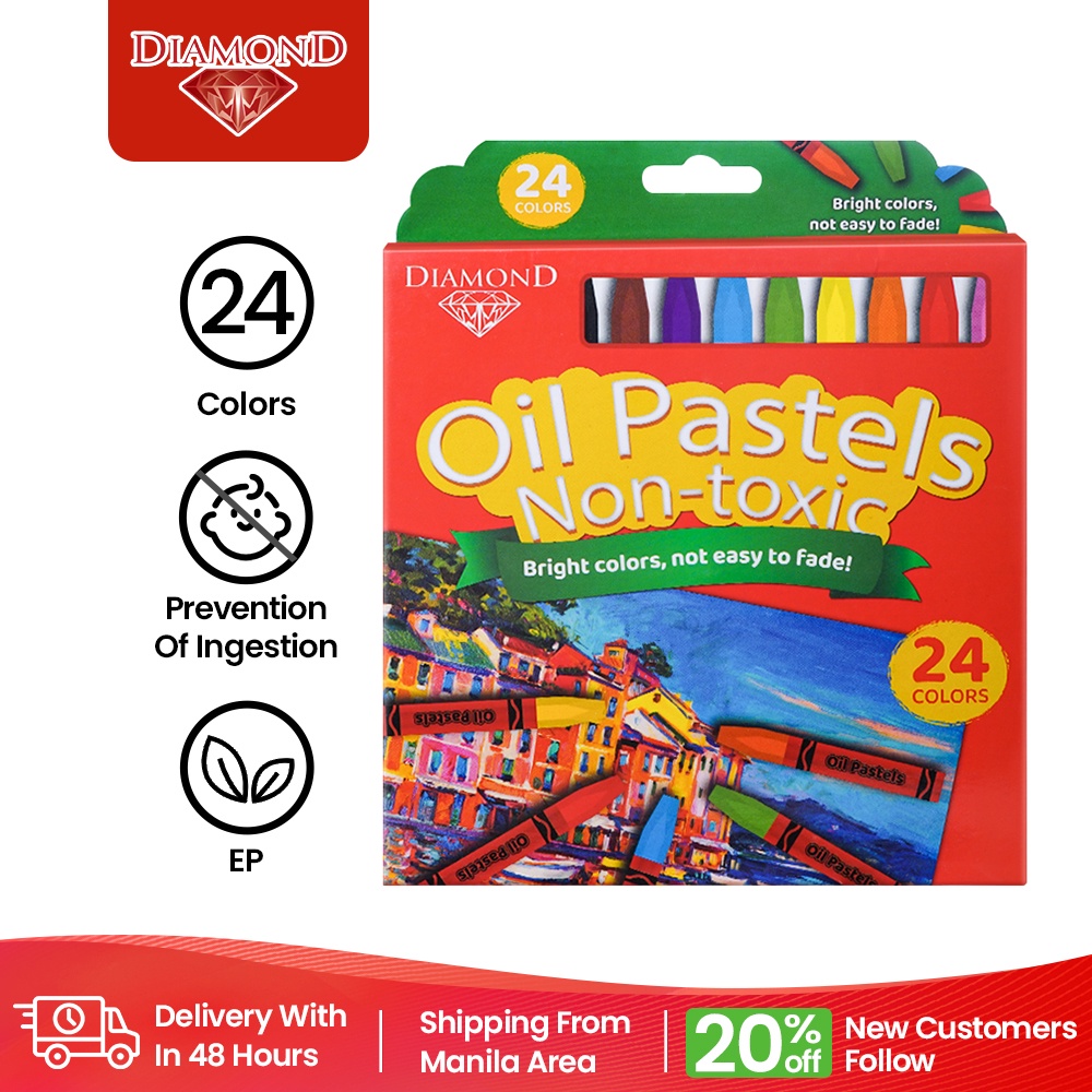 DIAMOND COLOR PENCIL OIL PASTEL WAX CRAYON 24 COLORs LONG Color Pencil