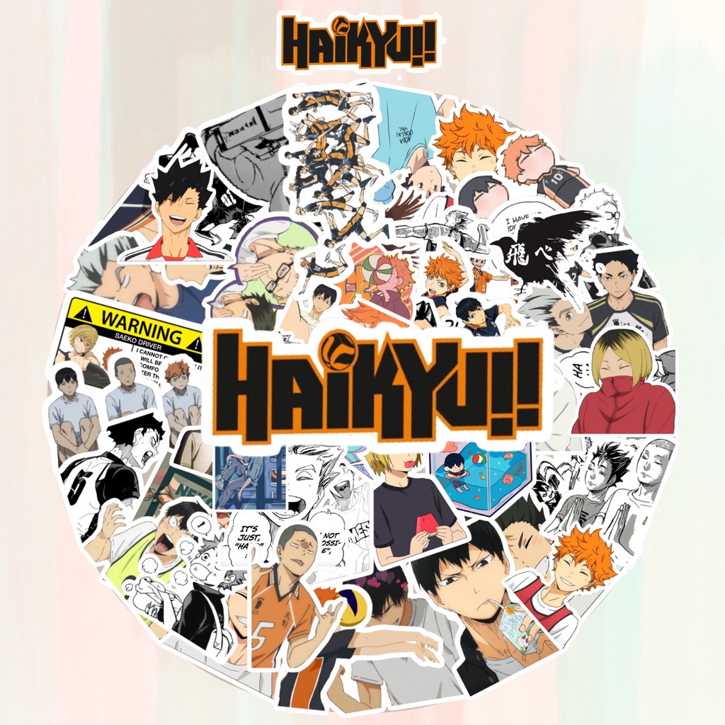 [anime Stickers] 50 Pcs Anime Haikyuu Graffiti Laminated Stickers