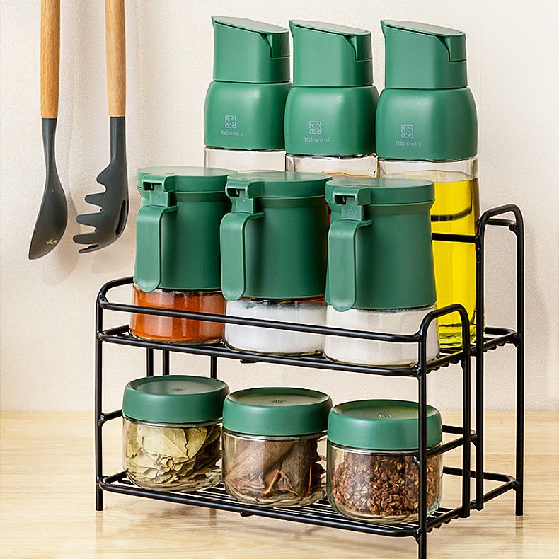 10/11pcs Set Iron Steel Condiments Rack with Seasoning Bottle Set ...