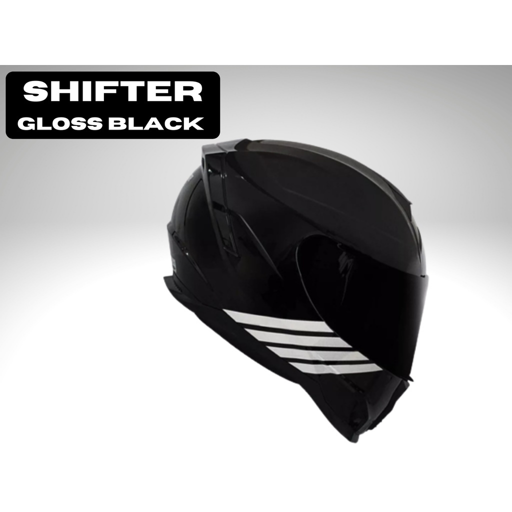 SHIFTER R2 GLOSS BLACK DUAL VISOR FULLFACE HELMET Shopee Philippines