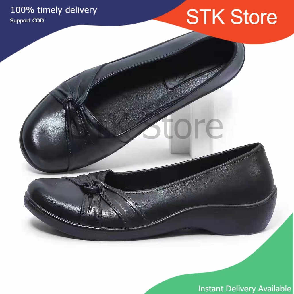 STK606 Premium Black Shoes School Rubber Shoes Girls/Women Work Shoes ...