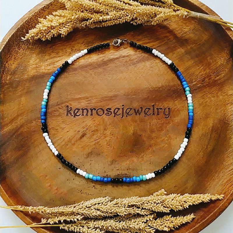 Seed Bead Necklace For Men And Women Choker Necklace For Men And Women Edgy Blue Shopee 2808