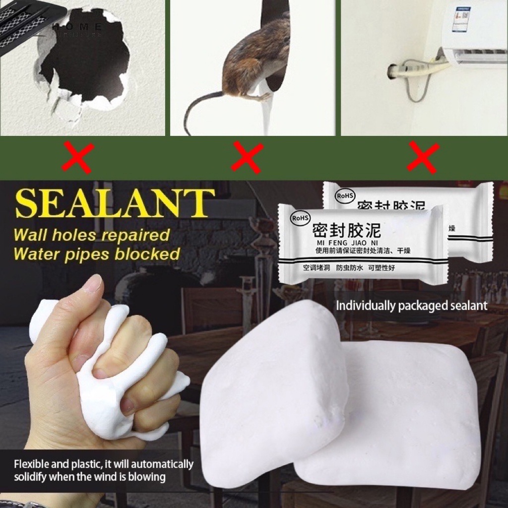 1pc Wall Hole Sealing Glue Sewer Pipe Sealing Clay, Sealant, Air