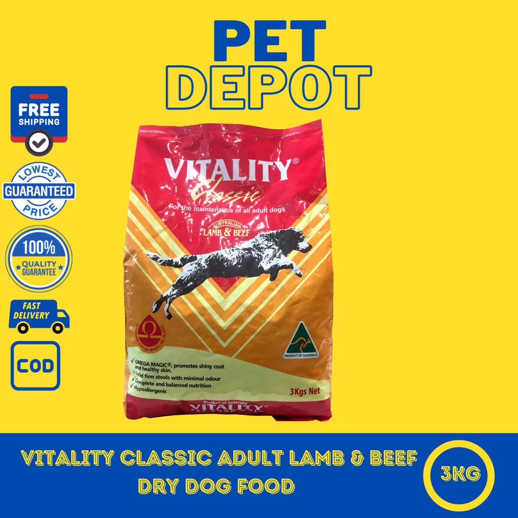 Vitality Classic Adult Lamb & Beef Dry Dog Food 3kg Shopee Philippines