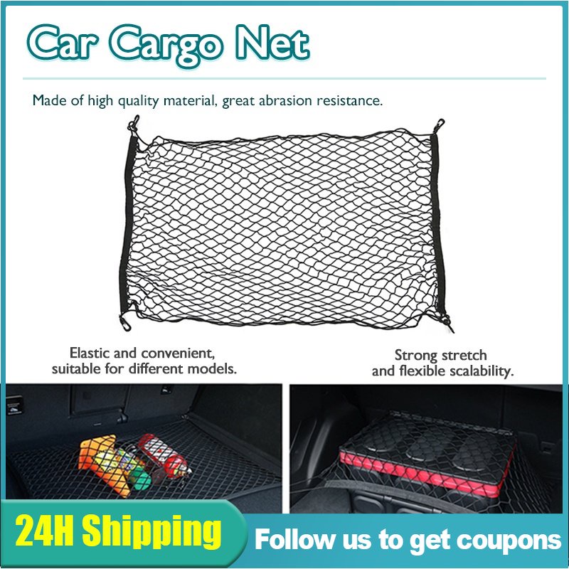 Car Trunk Net Car Cargo Net Adjustable Elastic Trunk Storage Net With ...