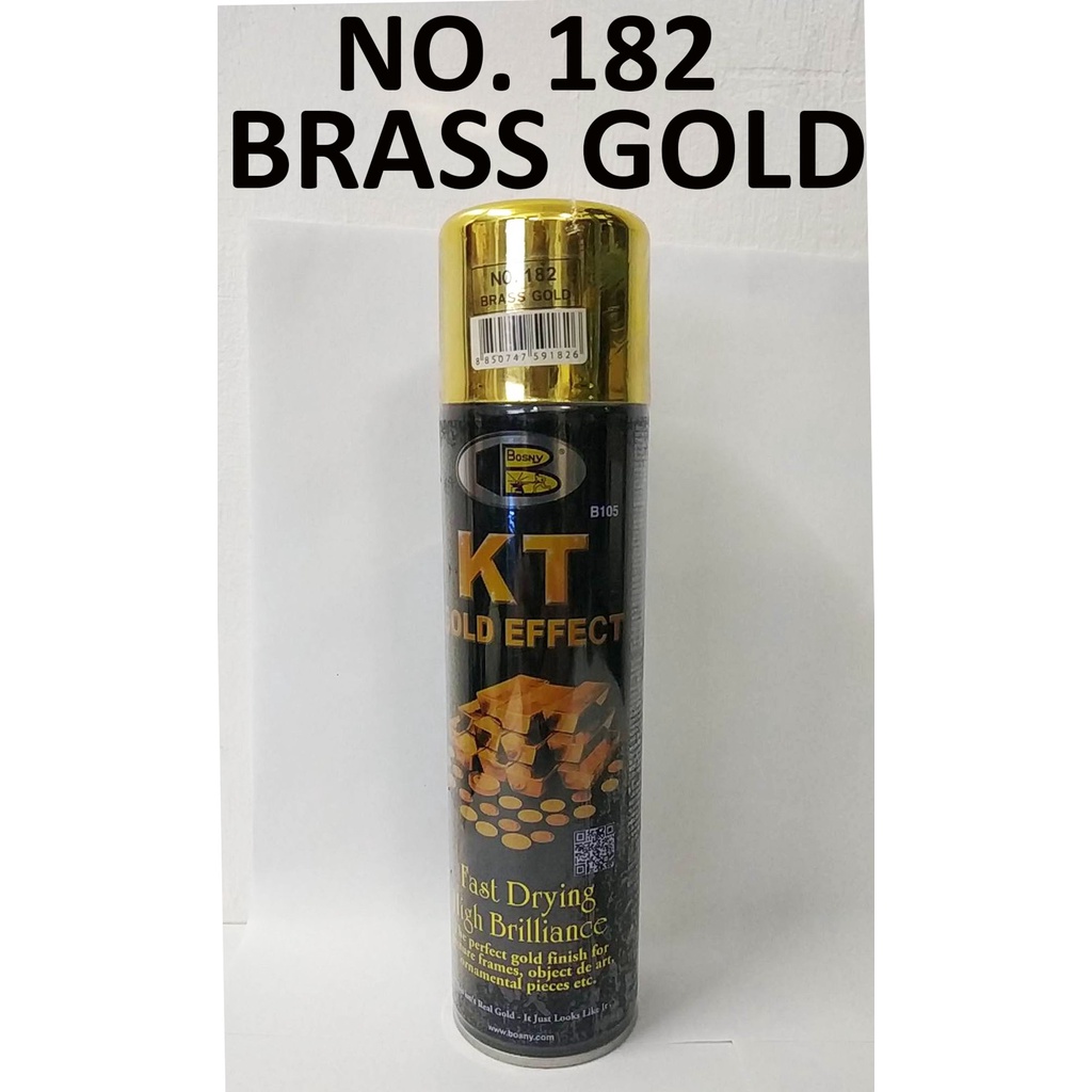 BOSNY SPRAY PAINT BRASS GOLD NO. 182 KT GOLD EFFECT ( 225g