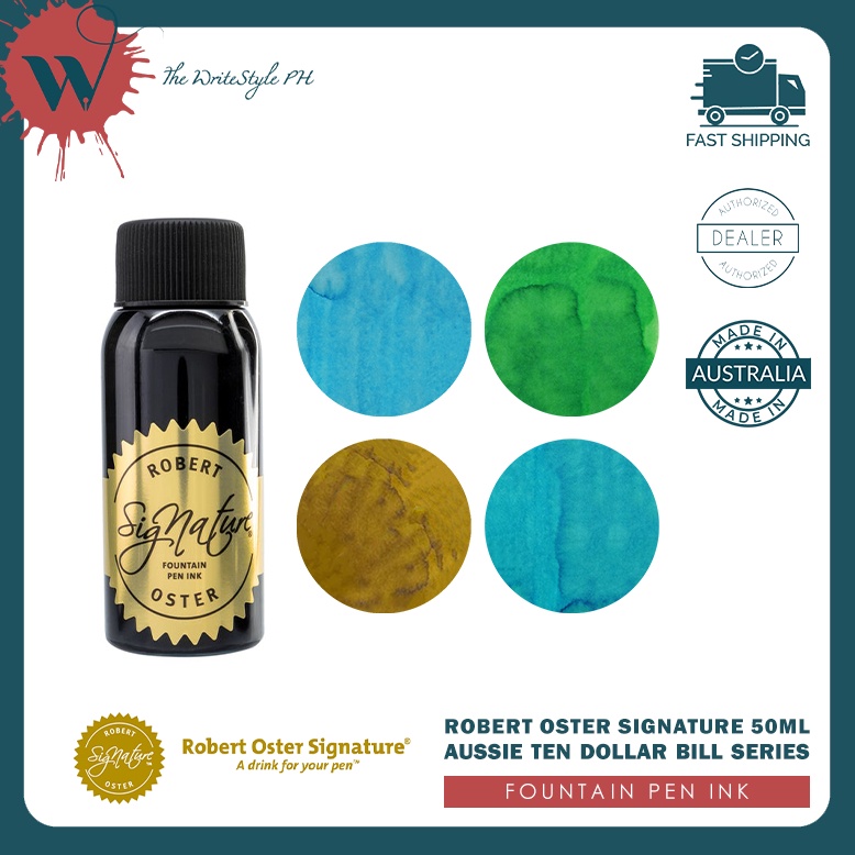 Robert Oster Signature Fountain Pen Ink [50ml] Aussie Ten Dollar Bill ...
