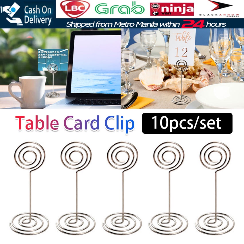 10PCS Metal Clip Table Number Holder for Wedding Party Menu Name Card ...
