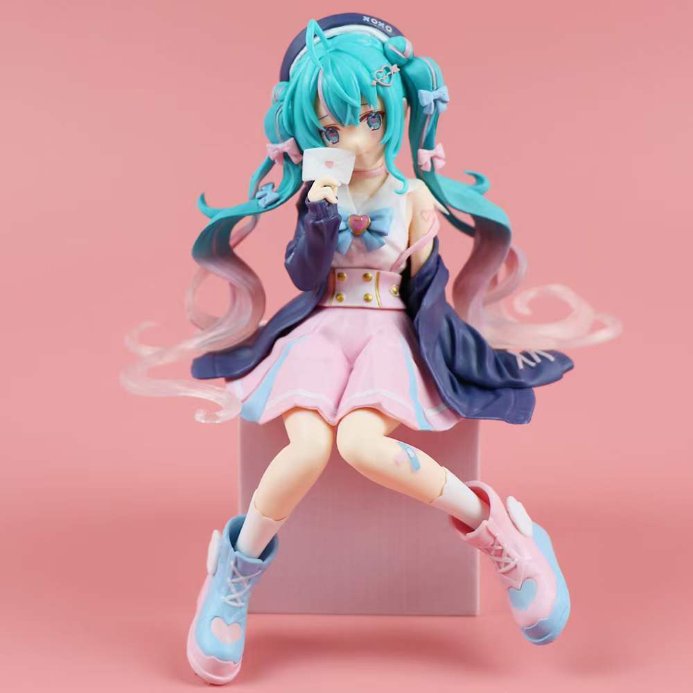 14.5cm Miku Figure Valentine's Day Sitting position Pressed instant ...