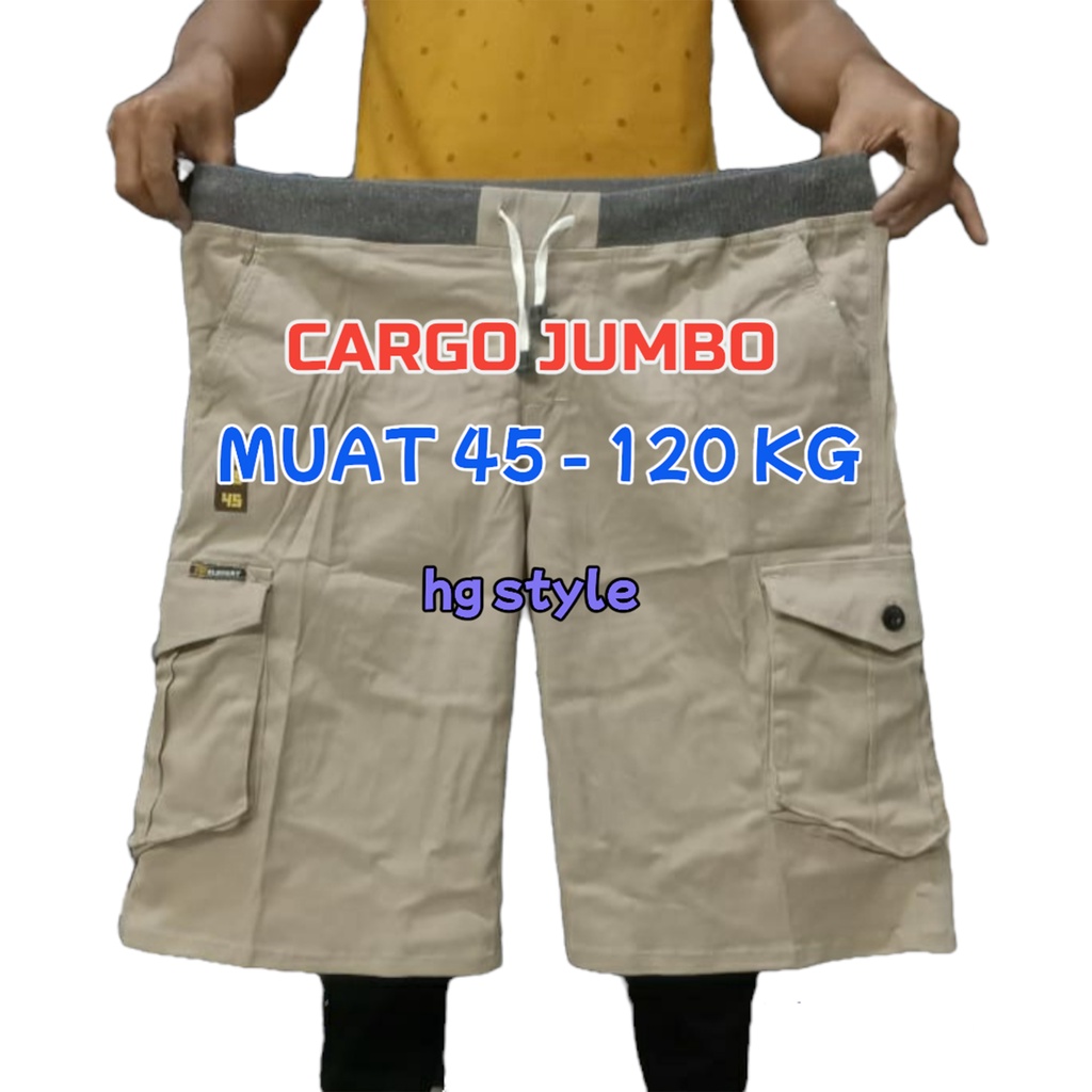 KATUN Men's Short Cargo Pants Waist Model RIP Jumbo Big Size Cotton