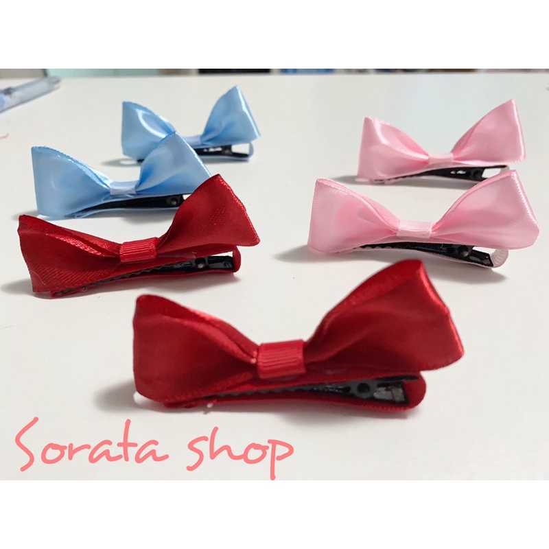 Jisoo Hair Clips Satin Red Set Cute 5 Baht Per Piece. Shopee Philippines