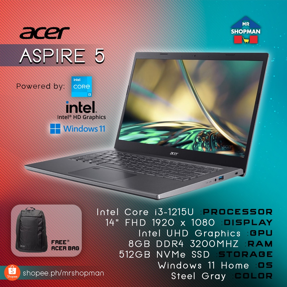 Acer Aspire 5 Intel Core I3 1215U | 14" 1920x1080 | 8GB | 512GB NVME ...