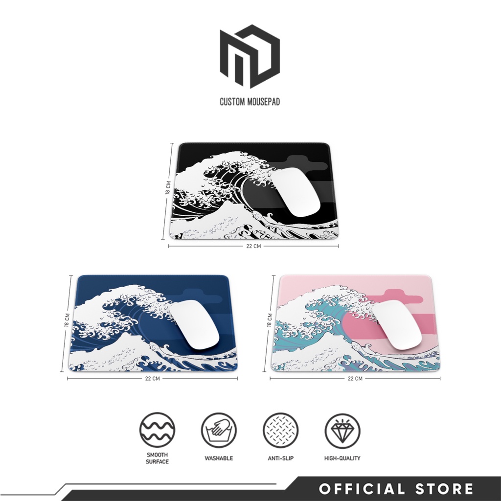 MD Mousepad Kanagawa Square Mousepad Small Reegular Size Mouse
