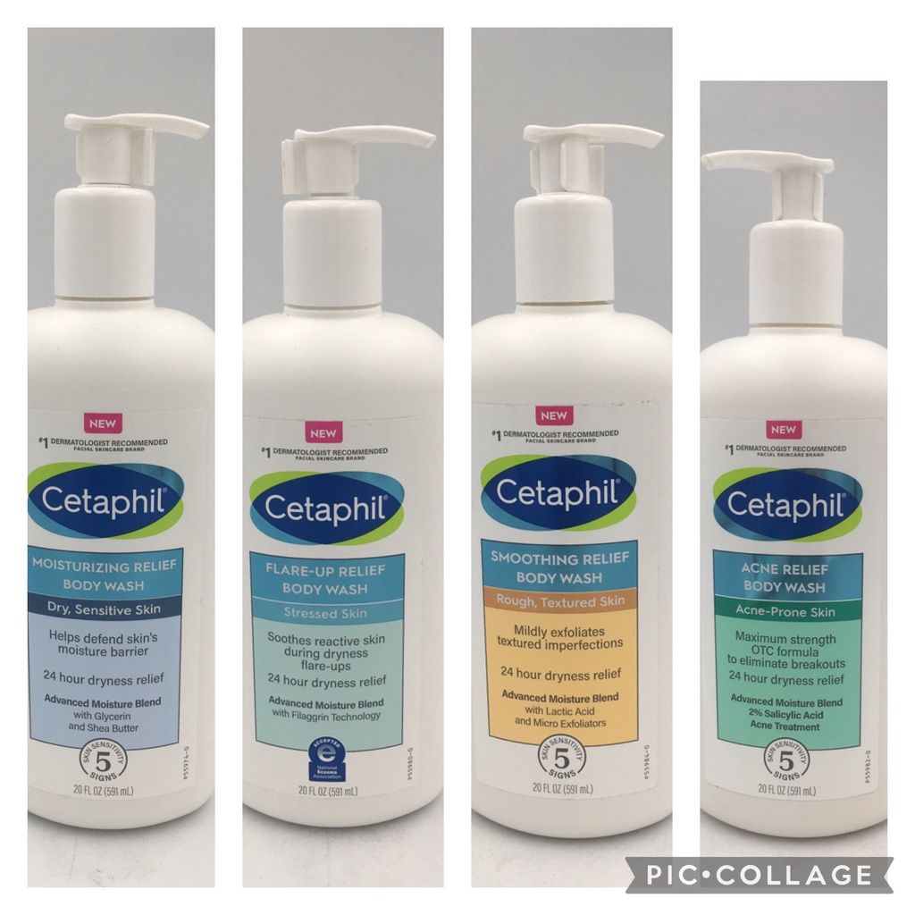 Cetaphil Body Wash 591ml Smoothing Relief / Moisturizing Relief / Flare