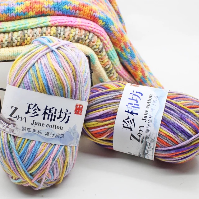 Milk Cotton Yarn 4ply Combination Colors/Mixed Colors 50g | Shopee ...