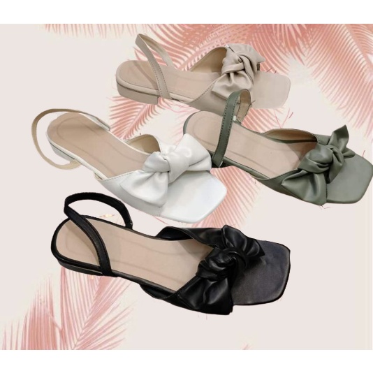 Nadine Ankle Strap Ribbon 1 inches Heel Sandals Shopee Philippines