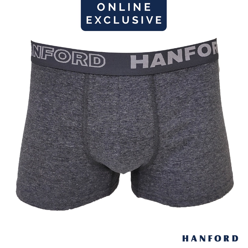 Hanford Men Natural Cotton Knit Boxer Briefs No Spandex OG Murk