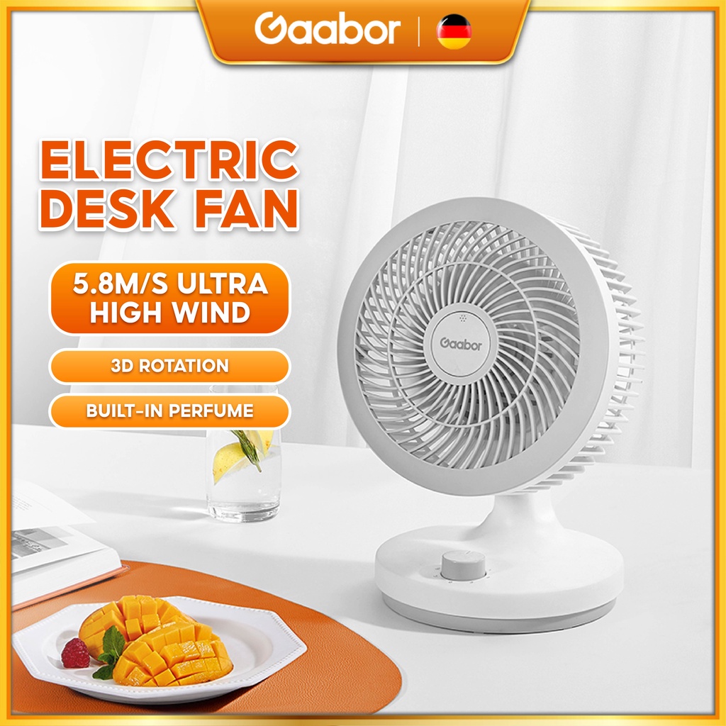 Gaabor Compact Electric Desk Fan Low Noise 3D Swing | Shopee Philippines