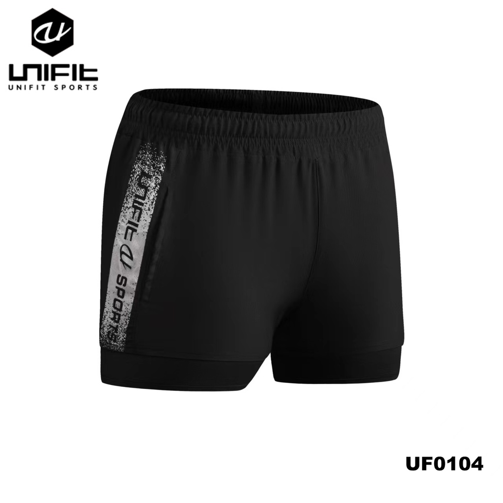 UNIFIT 2 In 1 Dri-Fit Cycling Shorts Jogging Training Sports Gym ...