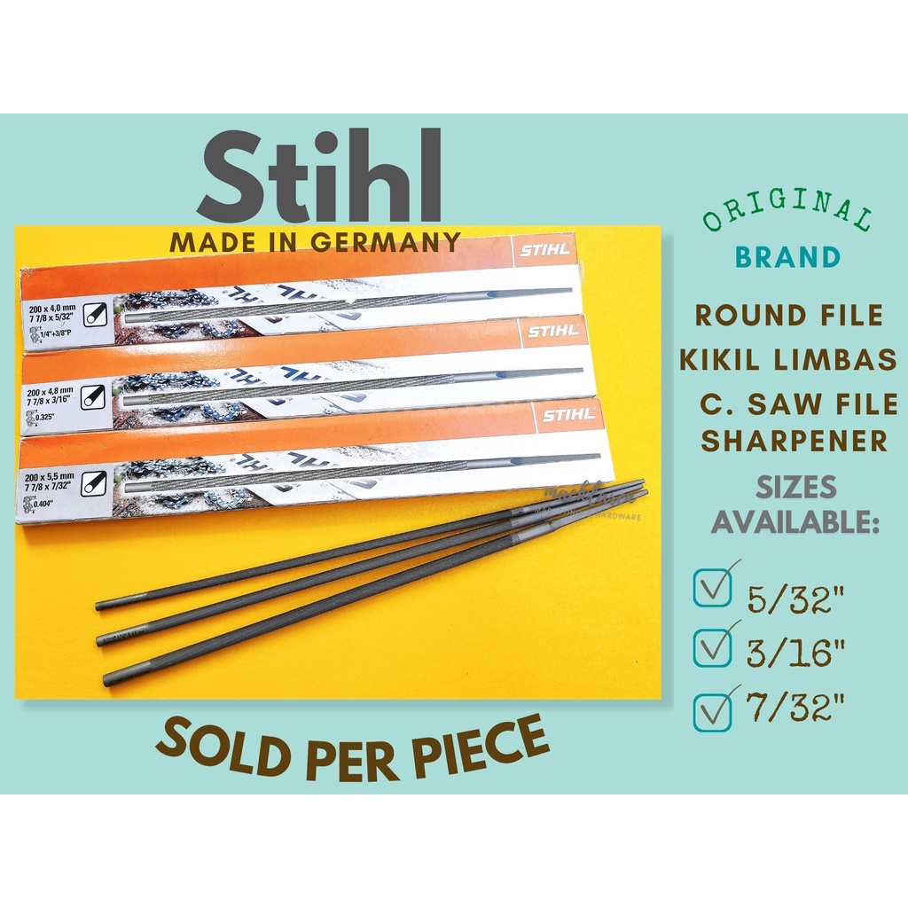 Kikil Limbas Sharpener C. Saw Round File Chain - Sizes 5/32 ️ 3/16 ️ 7/ ...