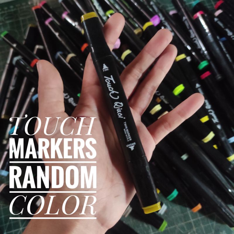 Sold per Piece | RANDOM Colors Touch Marker - Pointed and Chisel tip ...